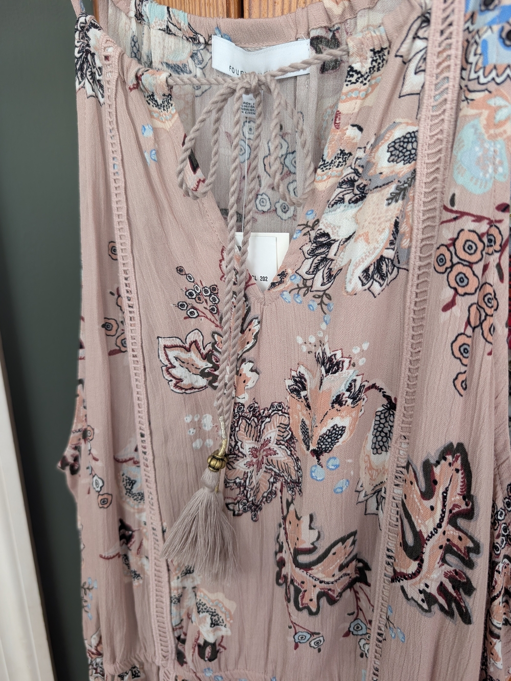 Fourteenth Place halter dress Boho Floral Tie-Neck Women's XXL